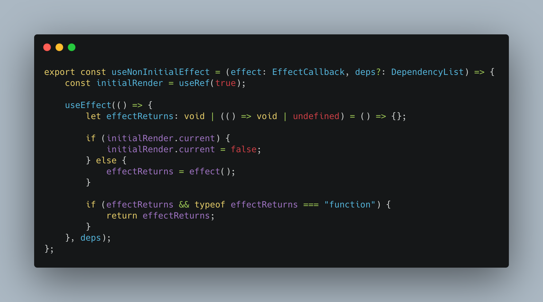 Prevent useEffect’s callback firing during initial render